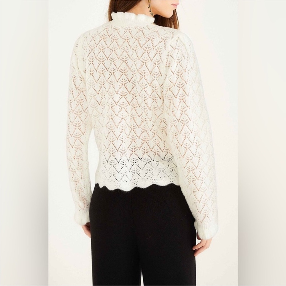 Farm Rio Lace Stitch Ruffles Knit Sweater
- Off-White - Picture 2 of 13